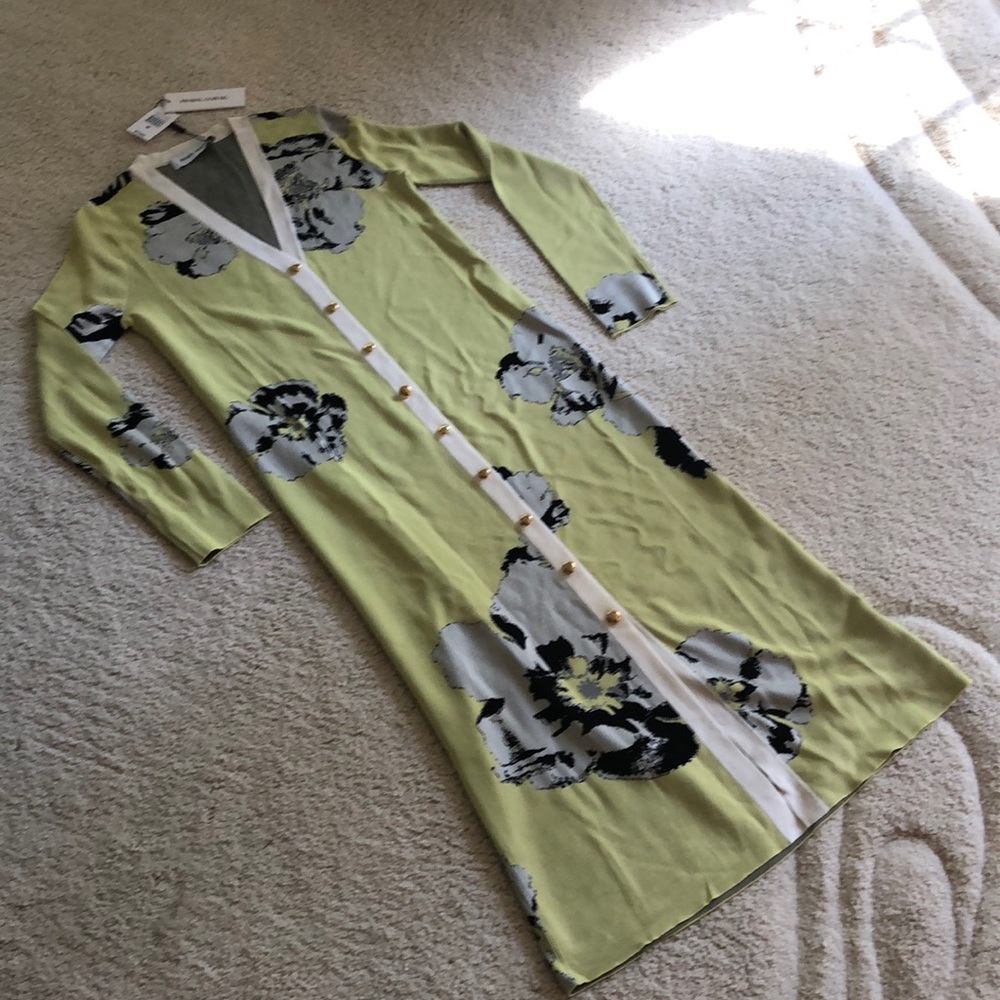 NWT Authentic Designer Prabal Gurung Floral knit knee length Dress